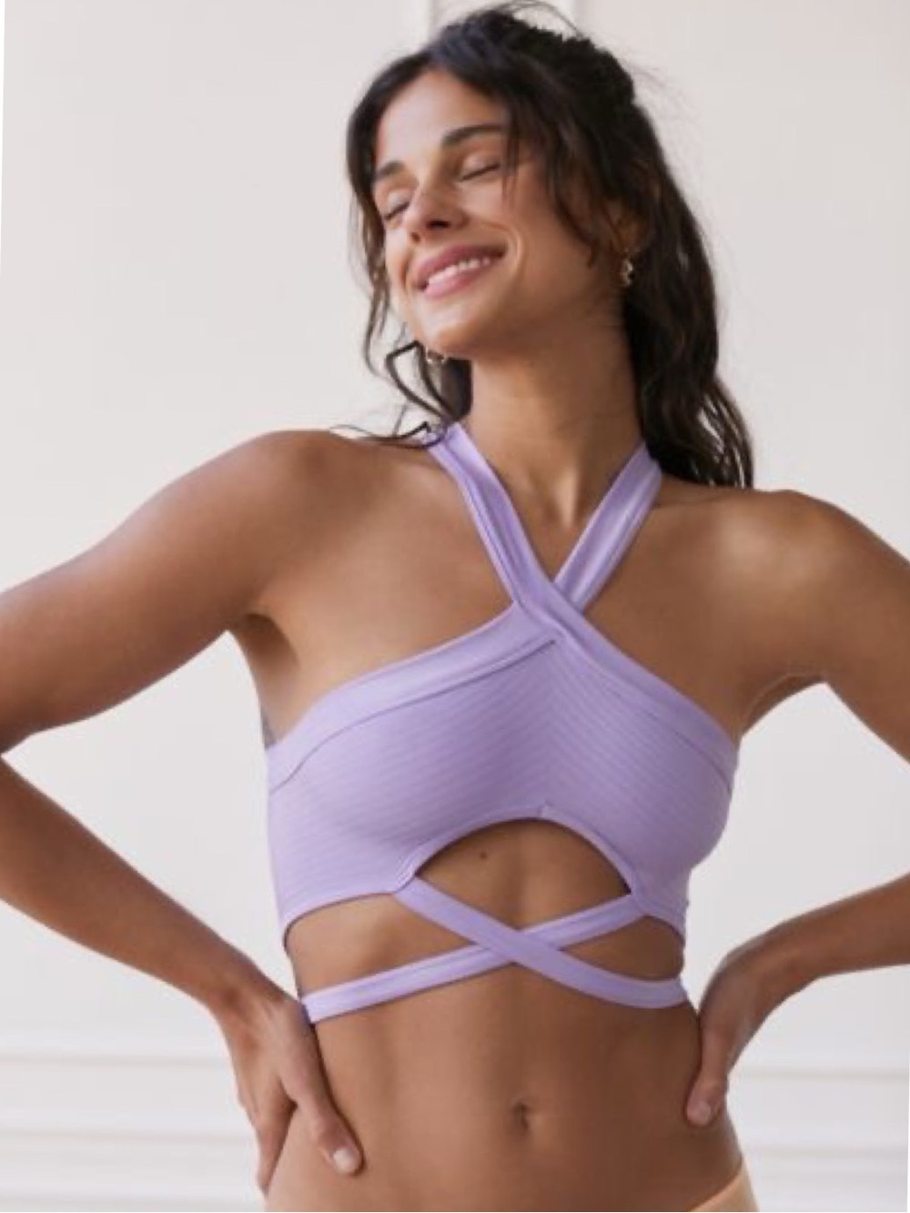 UO Out From Under Margot Seamless Wrap Bra Top in Lilac Medium / Large